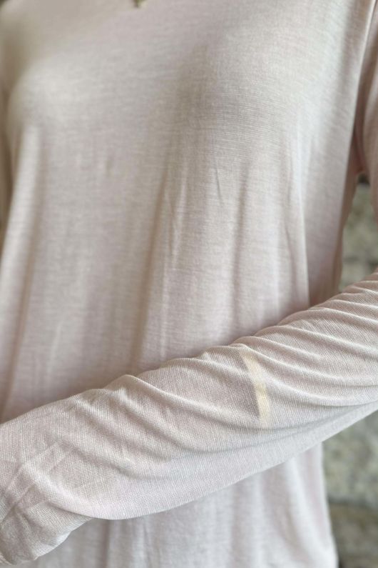 Essential Cashmere Blend Sheer Layering Top Sugar